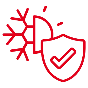 Half sun and half snowflake icon