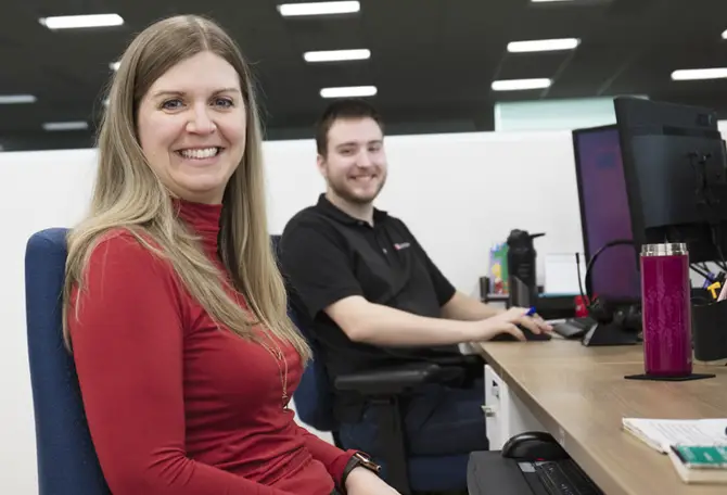 Garaga marketing agents from Garaga in their office.