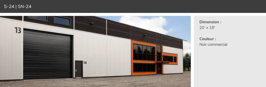 S-24, 20' x 18', Noir commercial