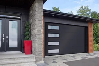Standard+ Flush, 14' x 8', Black, window layout: Left-side Harmony with Soft glass