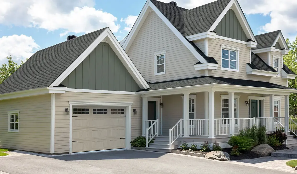 Village Collection X Layout, Plank base, 12' x 8', Sandstone, windows with Stockton Inserts